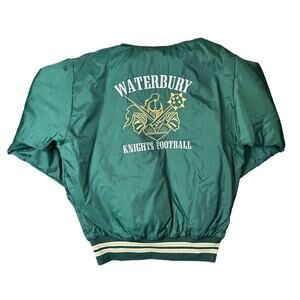 Vintage Waterbury Knights Football Green Pullover Hoodie Nylon Jacket Size S